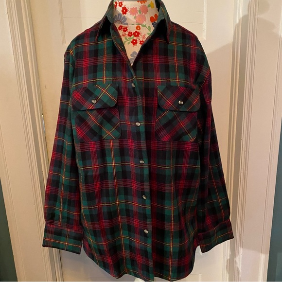 Christmas Plaid Flannel Shacket - Picture 1 of 3
